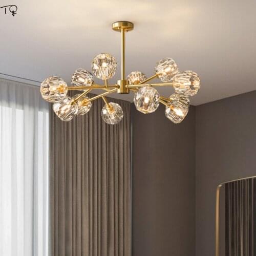 Nordic Post-modern Luxury Molecular Crystal Chandelier Atmosphere Simple Crystal Light Restaurant Living Room Bedroom Loft Decor