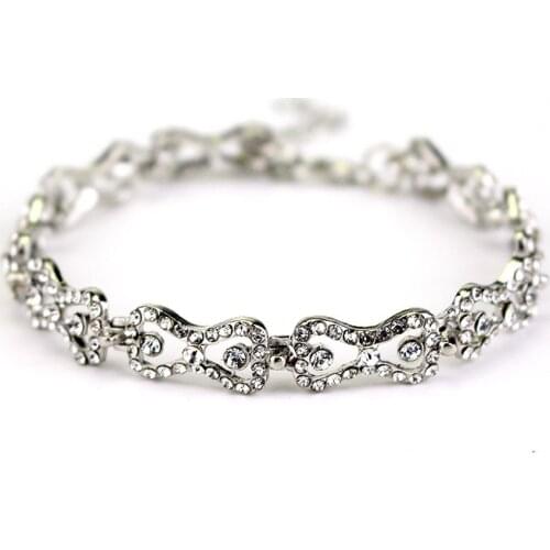 Twilight Inspired Klaus Caroline Forbes Bracelet Vampire Diaries Crystal Bow Tennis Bracelet Bangles Gift Elegant