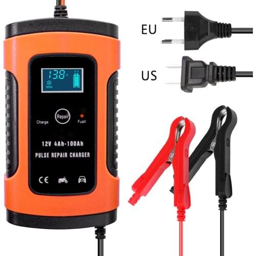 12V 5A Full Automatic Car Battery Charger Intelligent Fast Power Charging Pulse Repair Charger Wet Dry Lead Acid Battery Charger