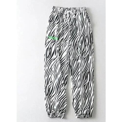 2020 autumn Animal Print Elastic Waist lace up Harem Pants womens letter loose casual pants trend dlzk447