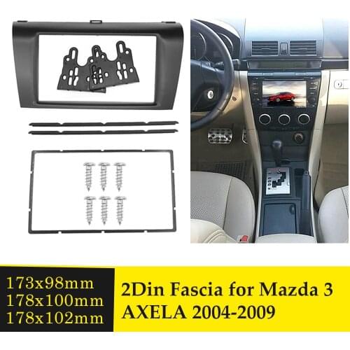 2 Din Radio Fascia for Mazda 3 Axela 2004-2009 Stereo Audio Frame Interface Dash CD Adapter Panel Plate Trim Installation Kit