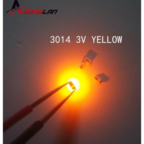 500pcs 3014 SMD LED Chip yellow Ultra Bright 0.1W 6-8LM 30mA 3V Surface Mount Chip Light Emitting Diode Lamp SMD3014 LED Bead