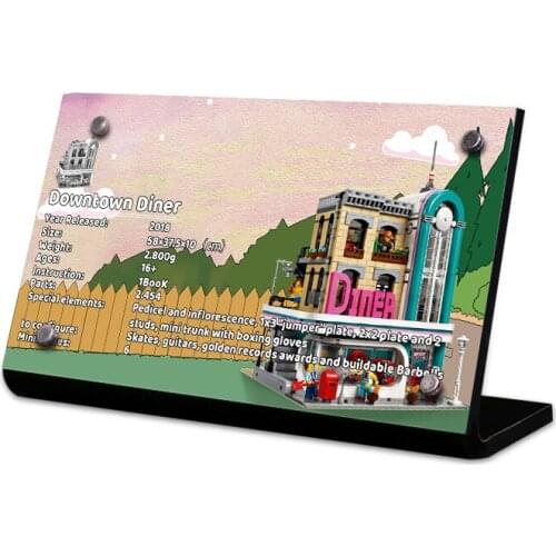 Acrylic Display Stand Brand for 10260 Creator Downtown Diner Building Building Blocks