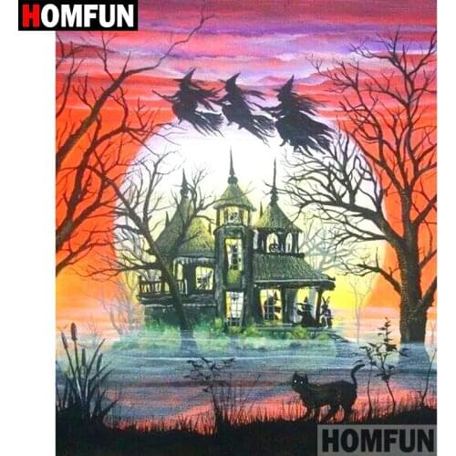 HOMFUN Full Square/Round Drill 5D DIY Diamond Painting "House witch" Embroidery Cross Stitch 5D Home Decor Gift A09516