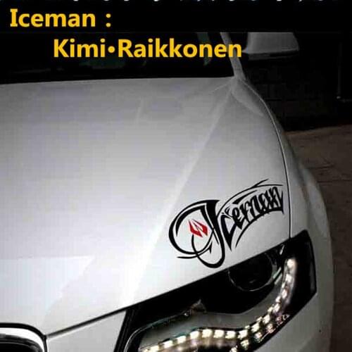 Car Stickers F1 Racing Sports Kimi Raikkonen Creative Decoration Decals For Door Head Auto Tuning Styling Vinyls D30