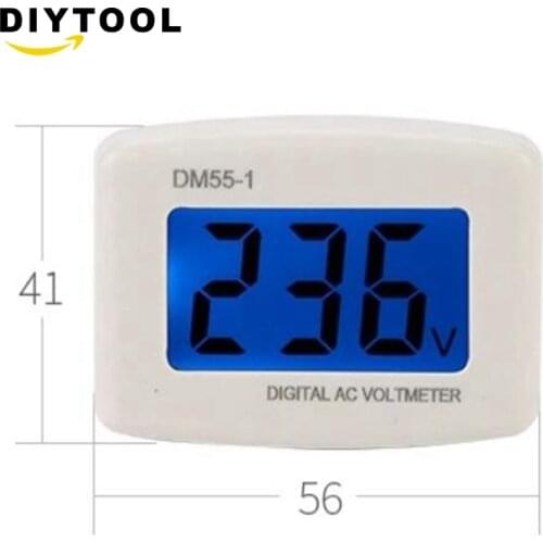 AC meter plug type DM55-1 110V-220V digital AC LCD digital display voltmeter