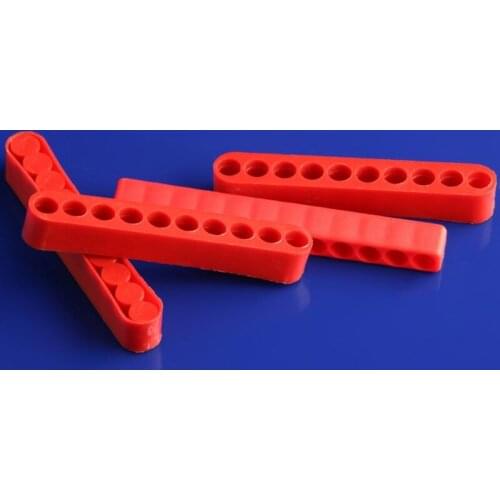 Hex Bit Holder Rack 5 PCS 10/11/12/15 Hole Organiser 1/4-Inch Hex Bit and Drive Bit Adapter Red Model