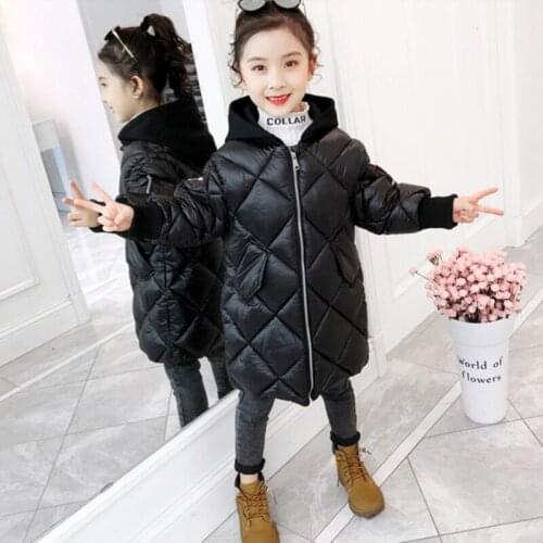 Girls' Coat Babys Kids Down Jacket 2021 Lingge Thicken Winter Autumn Top Cardigan Overcoat Long Sleeve Cotton Childrens Clothi