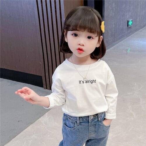 T-shirt For Girls Letter Pattern Girls T Shirts Casual Style Child T-shirt Spring Autumn Girls Clothing