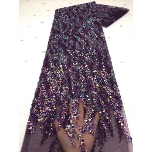 Hot sale Sequins Tulle Lace African Lace Fabric 2021 Beautiful High Quality French Mesh Lace Fabrics 5 Yards For Wedding dress