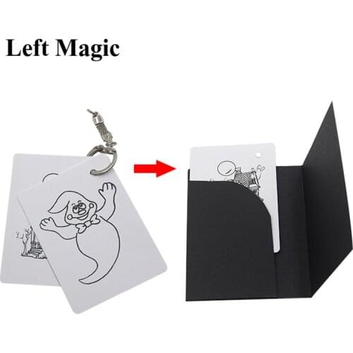Ghost Escape Card Magic Tricks Ghost Card Escape From Keychain Close-Up Street Magic Toy Magic Props Illusion Accessories