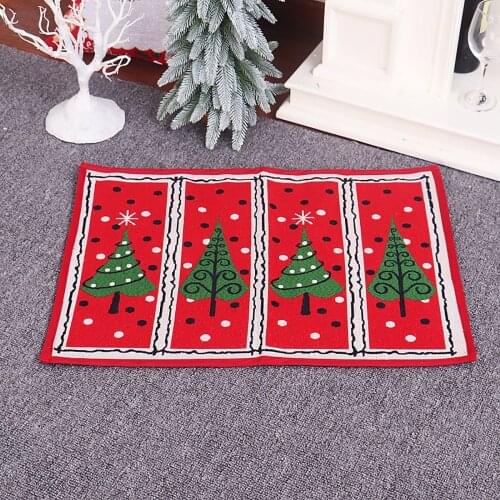 Carpet Mat Pad Ornaments Navidad Xmas Gift New Year Outdoor Rug Felt Europe Style 68x48cm Knitted Fabric Merry Christmas Decor