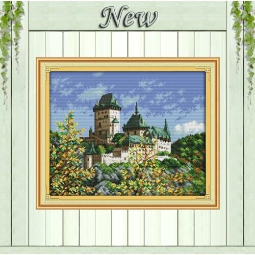 The beautiful scenery of Poland villa,Counted printed on canvas DMC 14CT 11CT DIY Cross Stitch Needlework kits Embroidery Sets