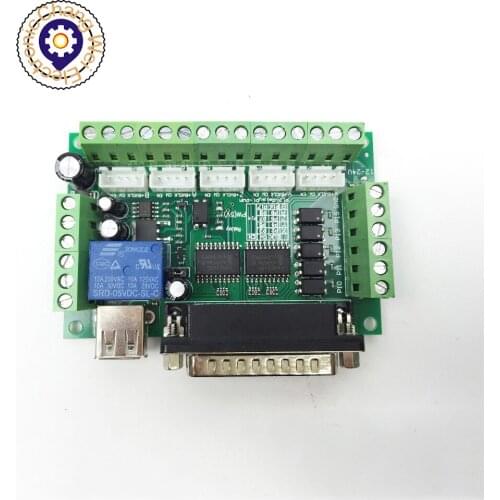 Mach3 Upgraded 5 Axis CNC Interface Adapter Breakout Board+USB Cable+DB25 parallel cable