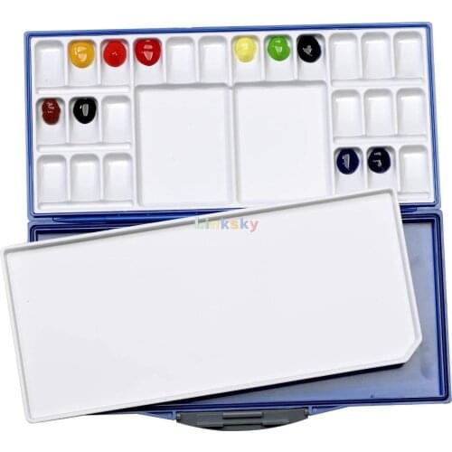 Mijello MWP-3024 Fusion Airtight Leak Proof Watercolor 24-Well Palette 320x155x30mm,Removable Tray for Easy Cleaning