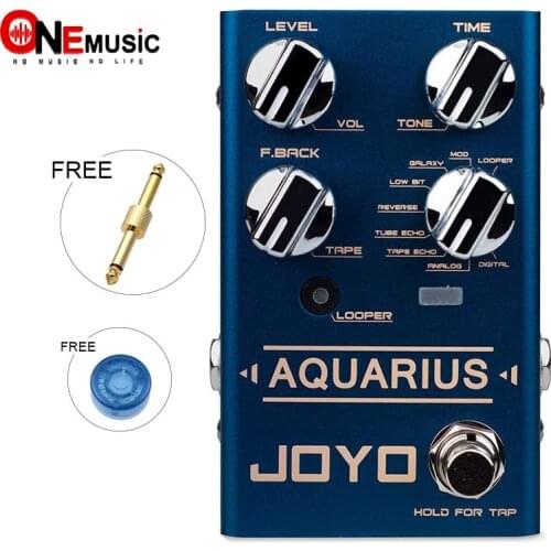 JOYO R-07 AQUARIUS Delay + LOOPER Multi Guitar Effect Pedal, Multieffects Pedal, with 8 Digital Delay Effects