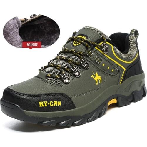 Men Hiking Shoes Waterproof Keep Warm Winter Army Shoes Hiking Mountain Sneakers Outdoor Anti-Slip Boy Trekking Shoes with Fur