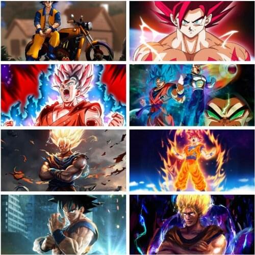5D DIY Diamond Painting Cross Stitch Kit Set Anime Goku Diamond Embroidery Full Square/Round Diamand Art Cartoon Mosaic Kid Gift