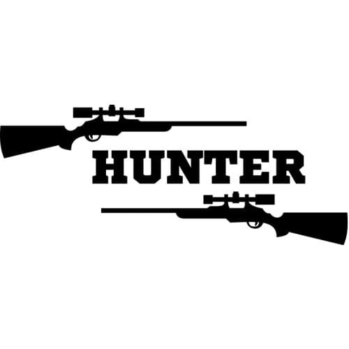 PLAY COOL Hunter with Two Guns Sniper Rifle Funny Car Sticker Automobiles Motorcycles Exterior Accessories Vinyl Decal,20cm*8cm