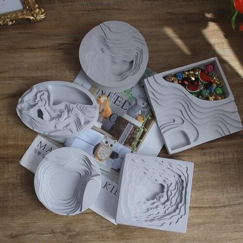 Ashtray Molds Terraced Plaster Box Epoxy Silicone Mold Concrete Cement Resin Epoxy Big Storage Box Jewelry Silicone Molds