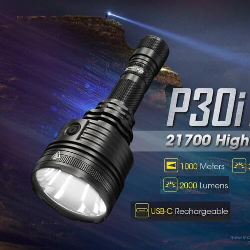 NITECORE P30i 2000 lumens 1000 meters long range search flashlight, equipped with NL2150i battery