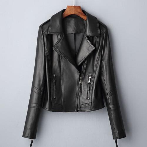 New Women Outerwear 100% Genuine Leather Jackets Sheepskin Short Coats Motorcycle Windbreak Clothing Spring Autumn Female Jacket