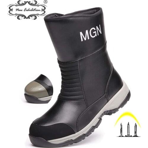 New Exhibition Men Hiking Safety Shoes Work Boots Steel Toe Ankle Sneaker Leather Snow Walking High-top Womens Ryder Army Boots