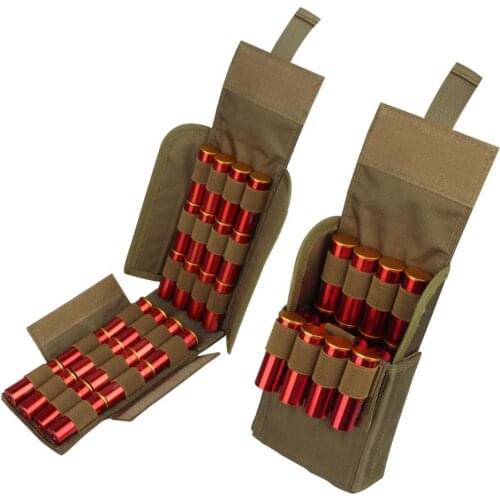 Hunting 25 Round 12GA 12 Gauge Ammo Shells Reload Magazine Storage Pouches Bag Bandolier Bullet Holder Tactical Airsoft Kit