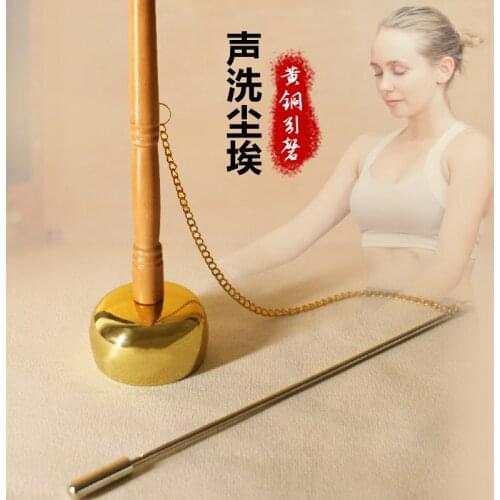 Wholesale Buddhist articles # Practice of Tantric ritual Tibetan Nepal gilding buddha Recuperate soul Meditation brass bell