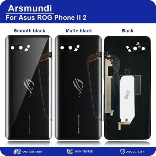 Original Best For Asus ROG Phone II 2 ZS660KL I001D I001DA I001DE 6.59" 3D Glass Rear Back Battery Cover Housing + Glass Lens