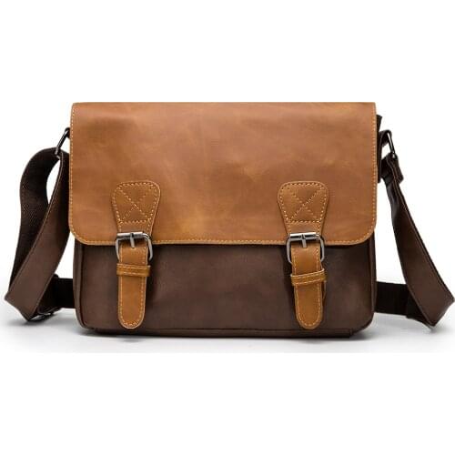 Men Designer Briefcase Crazy horse Thick Leather Handbag Business office File bag Vintage Messenger Bags Casual work Tote