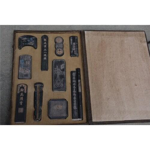 Rare Old Chinese Ink ingot,Qin QI Shu Hua mo,with mark, best collection&Decoration,free shipping