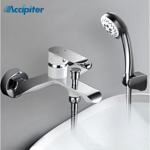 Bathroom Shower Faucet Shower Set 2 Function Options Bathtub Faucet Wall Mounted Cold and Hot Water Mixer Tap