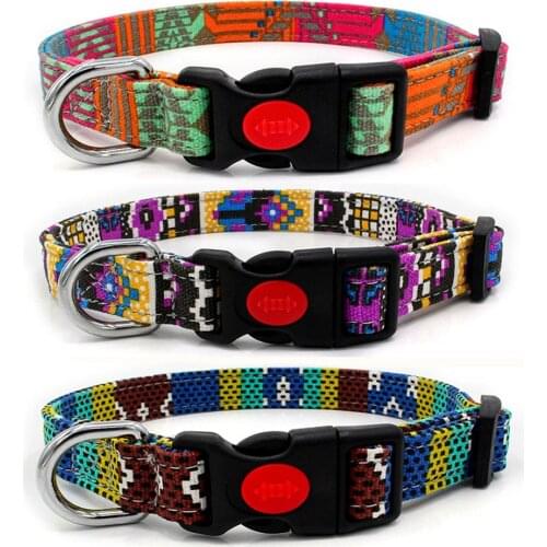 Dog Collar with Buckle Adjustable Safety Nylon Collars for Dogs Small Medium Large Pet Cat Puppy Collar for Training Walking