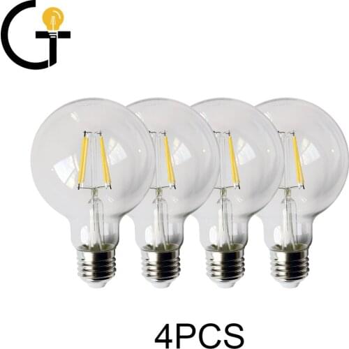 4pcs/lot 2021 Rushed Sale Ce Rohs Decor Retro Edison Led Filament Bubble Ball Bulb G80 6w 4000k 220v For Home Bedroom Decoration