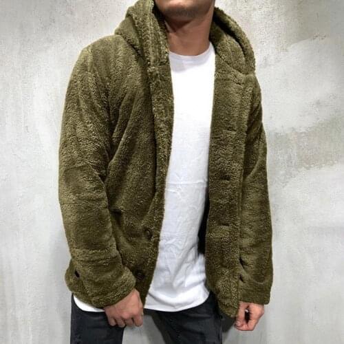 New Winter Warm Men Winter Thick Hoodies Tops Fluffy Fleece Fur Hooded Coat Outerwear Long Sleeve Cardigans Sweatshirts jaquetas