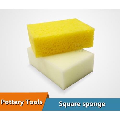 2pcs High Quality Ceramic Blank Square Water Sponge DIY Ceramic Repair Blank Water-absorbing Elastic Sponge Cleaning Tool