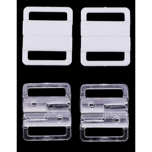 10 Set/pack Plastic Lingerie Bra Strap Sliders Adjuster Hook Clips for Corset Garter Bikini - Clear/white