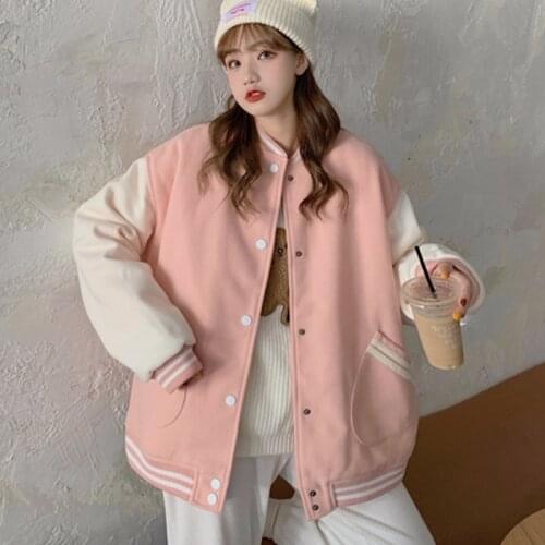 Women Jacket Autumn 2021 New American Retro Baseball Uniform Ins Fashion All-match Casual Wild Sports Jackets Top