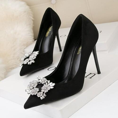 Women Shoes Rhinestone Women Pumps Stiletto Women Shoes Sexy High Heels Wedding Shoes Luxurious Women Heels Party Shoes Female