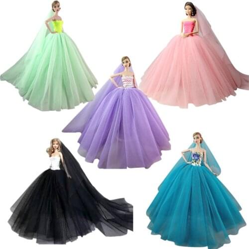 1/6 Fashion Lace Princess Wedding Dress for Barbie Clothes Outfits Party Gown 11.5" BJD Doll Accessory Kids & Baby DIY Toys Gift