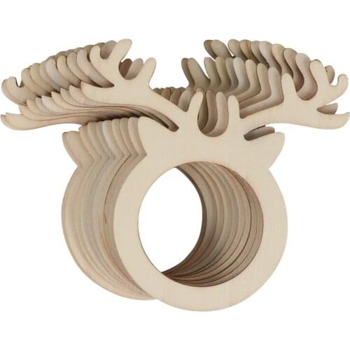 10pcs Christmas table tissue ring Christmas decorations for home reindeer horn Napkins ring navidad xmas table decor natal Noel