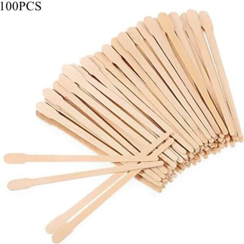 100Pcs Disposable Wooden Waxing Stick Wax Bean Wiping Wax Tool Hair Removal Cream Beauty Bar Body Beauty Tool Tongue Depressor