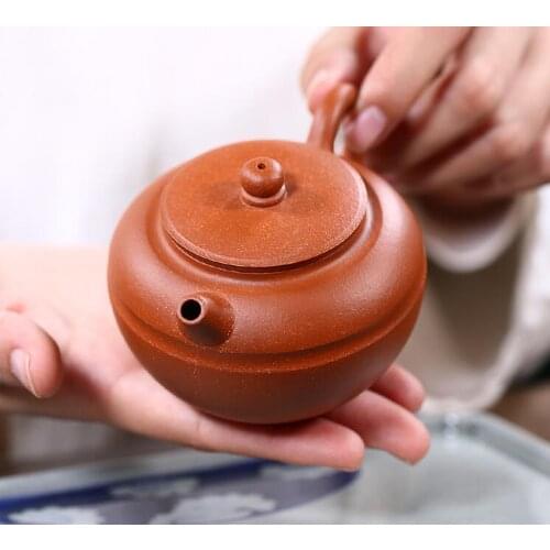 150ML Yixing Purple Sand Yuan Zhu Teapot Teaset Hand Made Pot Original Ore Mud Kung Fu Tea Set Tea Ceremony Birthday Gift