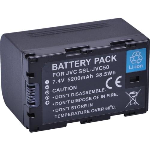 1x 7.4V 5200mAh SSL-JVC50 Battery for JVC jvc50 GY-HMQ10, GY-LS300, GY-HM200, GY-HM200U, GY-HM250,GY-HM600,GY-HM600EC, GY-HM650