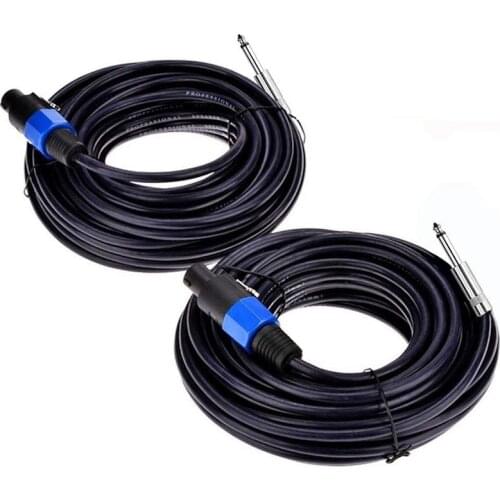 2 Pack 50 Ft Speakon to 1/4 Inch Male Speaker Cables 12 Gauge AWG Wire o Amplifier Connection Cord 6.35mm DJ/PA Speaker Cabl