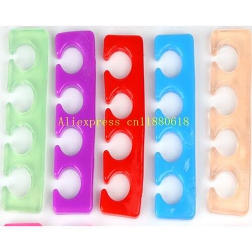 200pcs/lot Fast shipping Silicone Toe Separator Finger Spacer For Nail art Nail Tools Flexible Soft Silica Toe Separators