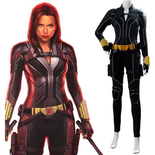 2020 Natasha Romanoff Cosplay Costume Adult Women Black Jumpsuit Outfit Halloween Carnival Costumes