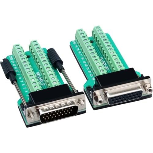 26-Pin D-SUB Connector DB26 3 Rows Serial Parallel Port Serial Shellless Male/Female Connector Socket Copper Straight Leg Welded