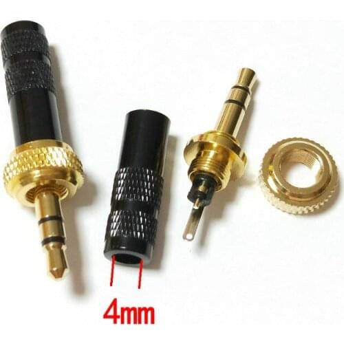 3.5mm Screw Lock Stereo Jack Plug Gold Plated Soldering connectors